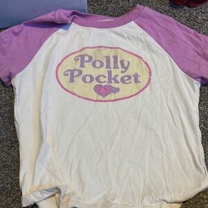 Polly Pocket Women's Raglan Tee - White and Purple